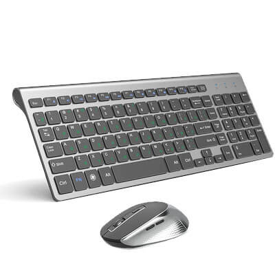 keyboard mouse Ultra Thin Portable Wireless Keyboard Mouse, Full Size 2400 DPI Mouse,Black